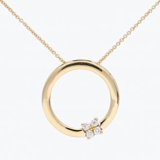 Flutter white diamond circle necklace