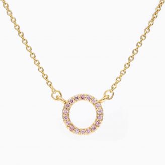 Flight Argyle pink diamond circle necklace