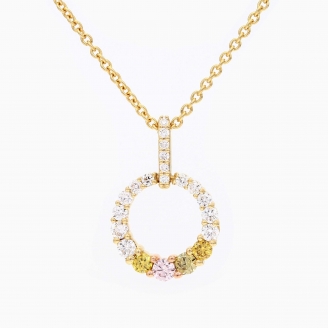 Celeste rainbow diamond circle necklace