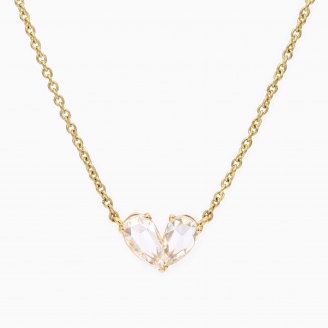 Petaline pear rose cut diamond necklace