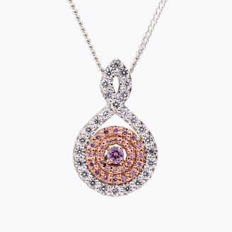Amaranth Argyle pink and white diamond necklace