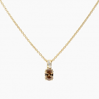 Chorus oval cut champagne diamond necklace
