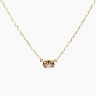 Ellipse oval-cut champagne diamond necklace