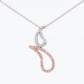 Paisley Argyle pink and white diamond necklace