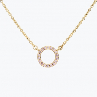 Flight Argyle pink diamond circle necklace
