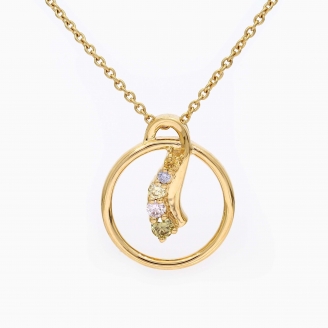 Tidal rainbow diamond necklace