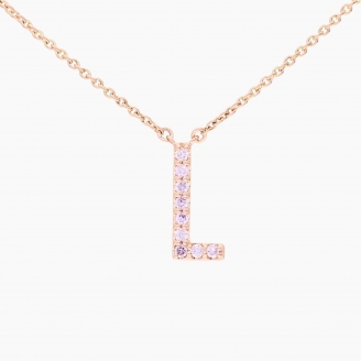 L Love Letter fancy purple diamond necklace