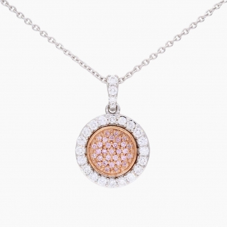 Angelique white and Argyle pink diamond necklace
