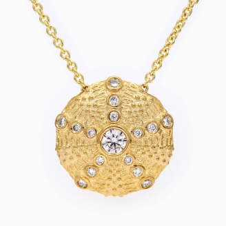 Urchin white diamond necklace