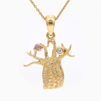 Patience boab Argyle pink and blue diamond pendant