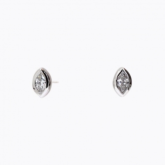 Elixer marquise-cut white diamond stud earrings