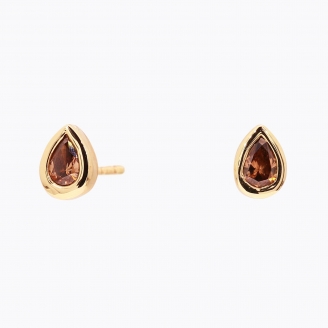 Elixer pear-cut champagne diamond stud earrings