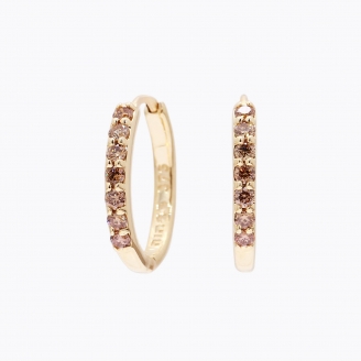 Melody champagne diamond huggie earrings