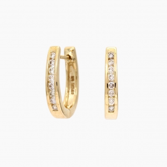 Peyton champagne diamond huggie earrings