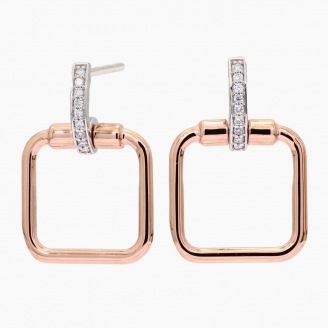 Mayari white diamond geometric dangle stud earrings
