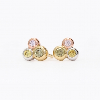 Fizz rainbow diamond stud earrings