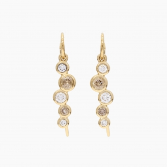 Serelle champagne and white diamond drop shepherd hook earrings