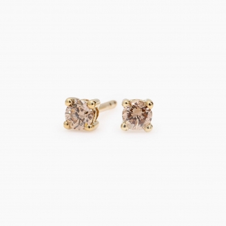 Sparkling 0.20ct champagne diamond stud earrings