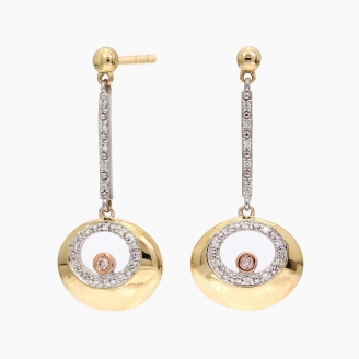 Crescent Argyle light pink champagne and white diamond earrings