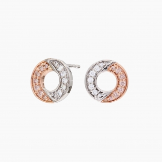 Rare white and Argyle pink champagne diamond stud earrings