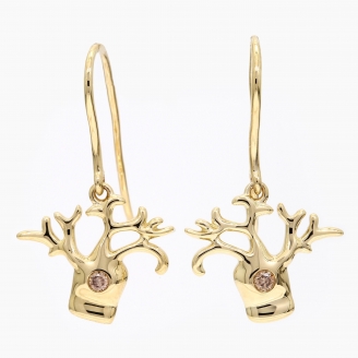 Baby Boab champagne diamond shepherd hook earrings