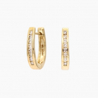 Peyton champagne diamond huggie earrings