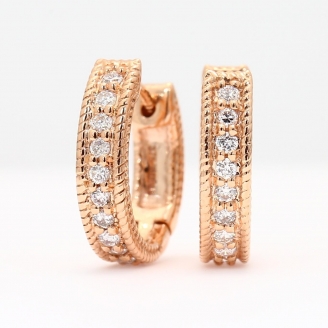 Indiana white diamond huggie earrings