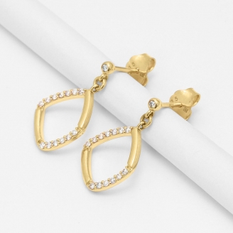 Pride white diamond geometric earrings
