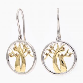 Life Boab champagne diamond shepherd hook earrings