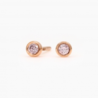 Lumiere 0.09ct Argyle pink diamond bezel set stud earrings