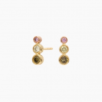Comet rainbow diamond stud earrings