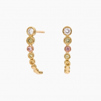 Galaxy rainbow diamond stud earrings