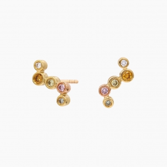 Nebula rainbow diamond stud earrings
