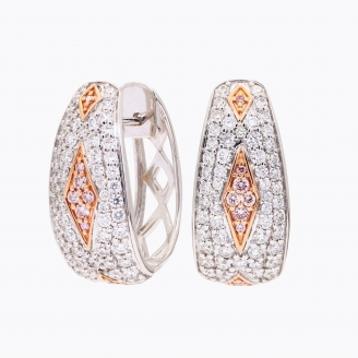 Evia Argyle pink and white diamond earrings