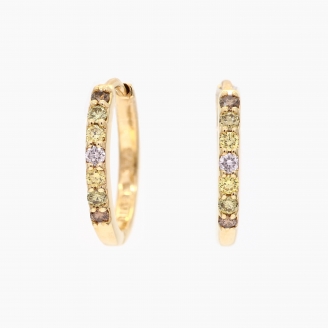 Melody rainbow diamond huggie earrings