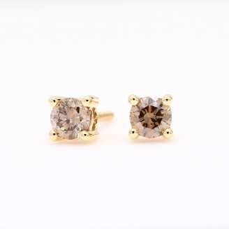 Sparkling 0.50ct champagne diamond stud earrings