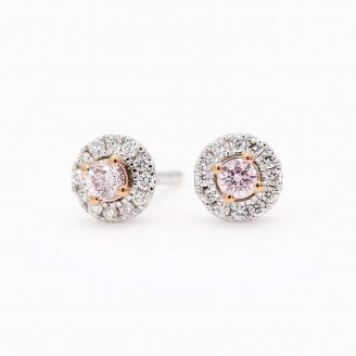 Rouge Argyle pink and white diamond stud earrings