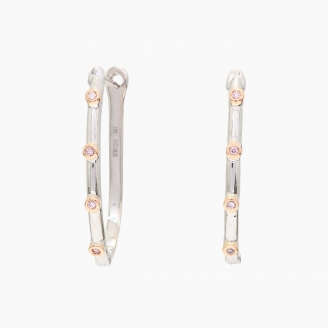 Lyre Argyle pink diamond hoop earrings
