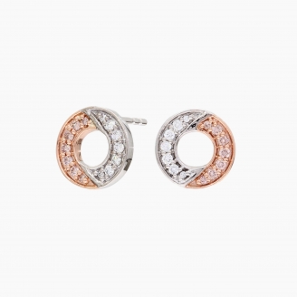 Rare white and Argyle champagne diamond stud earrings