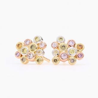 Confetti rainbow diamond stud earrings