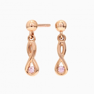 Infinite Argyle pink diamond drop stud earrings