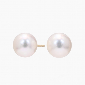 Abilene 8mm white freshwater pearl stud earrings