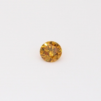 0.20 Carat round cut fancy orange diamond