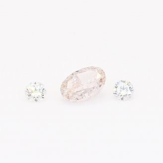 0.41 Total carat oval cut light pink and round cut white diamonds