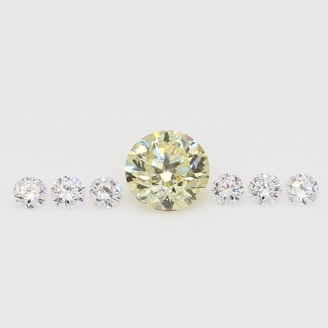 0.48 Total carat parcel of round-cut white and fancy yellow diamonds