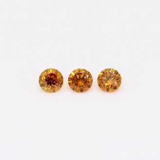0.24 Total carat trio of round-cut orange diamonds