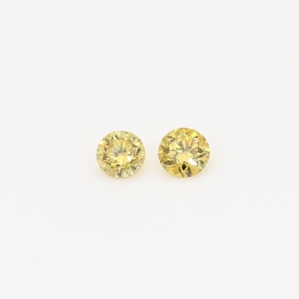 0.20 Total carat trio of round-cut yellow diamonds