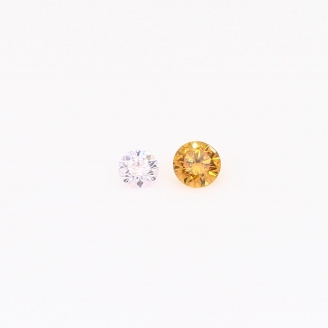 0.08 Total carat pair of round-cut light Argyle pink and fancy orange diamonds