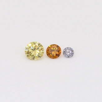 0.18 Total carat trio of round-cut rainbow diamonds
