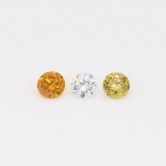 0.26 Total carat trio of round-cut rainbow diamonds